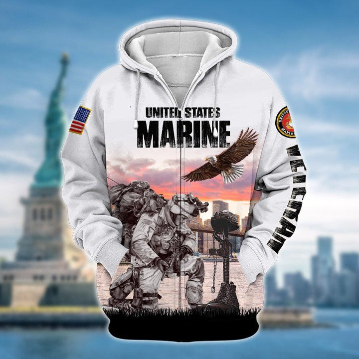 Premium Multiple US Military Services Veteran Zip Hoodie , Gifts for veterans, easychoo.com