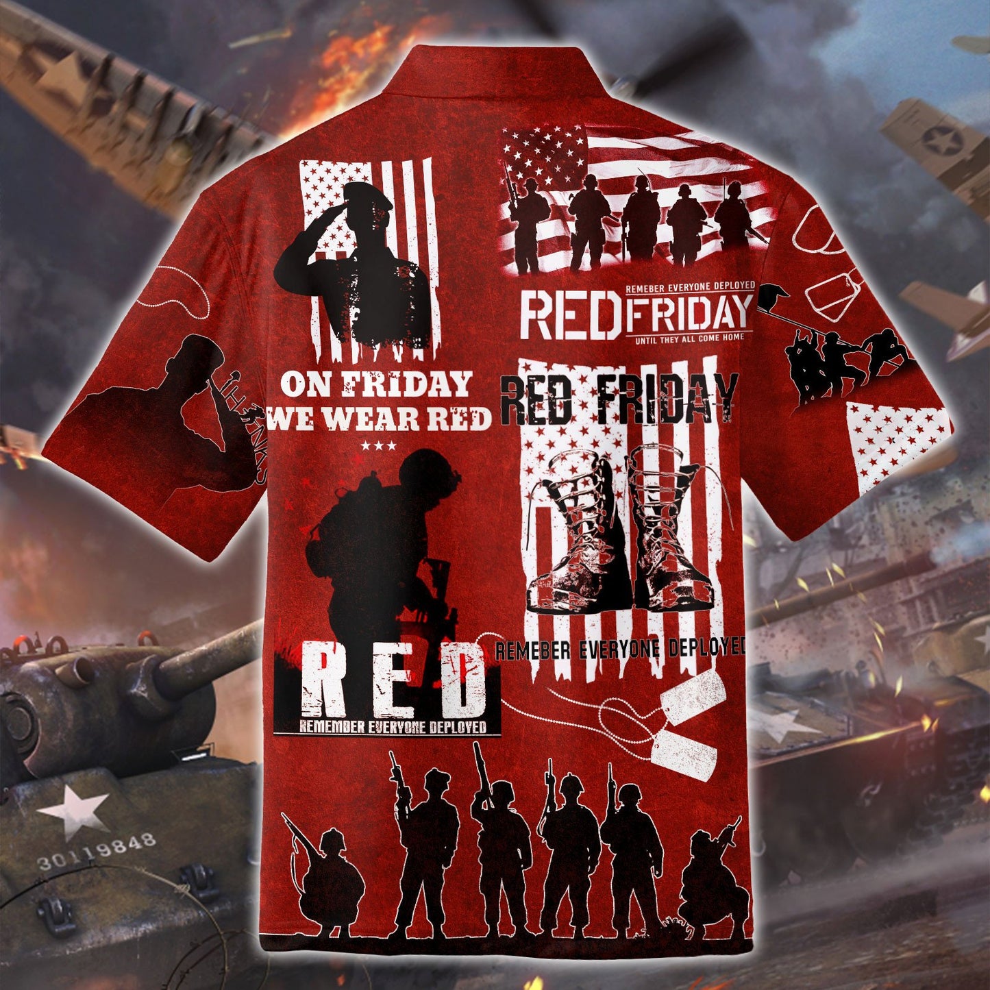 On Friday We Wear Red - Unisex Hawaiian Shirt - Short , Gifts for veterans, easychoo.com