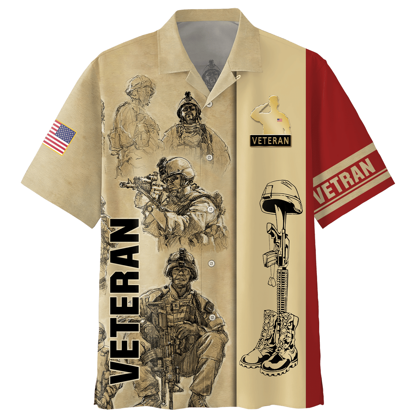 Apparel Veteran Polo Shirt - Short , Gifts for veterans