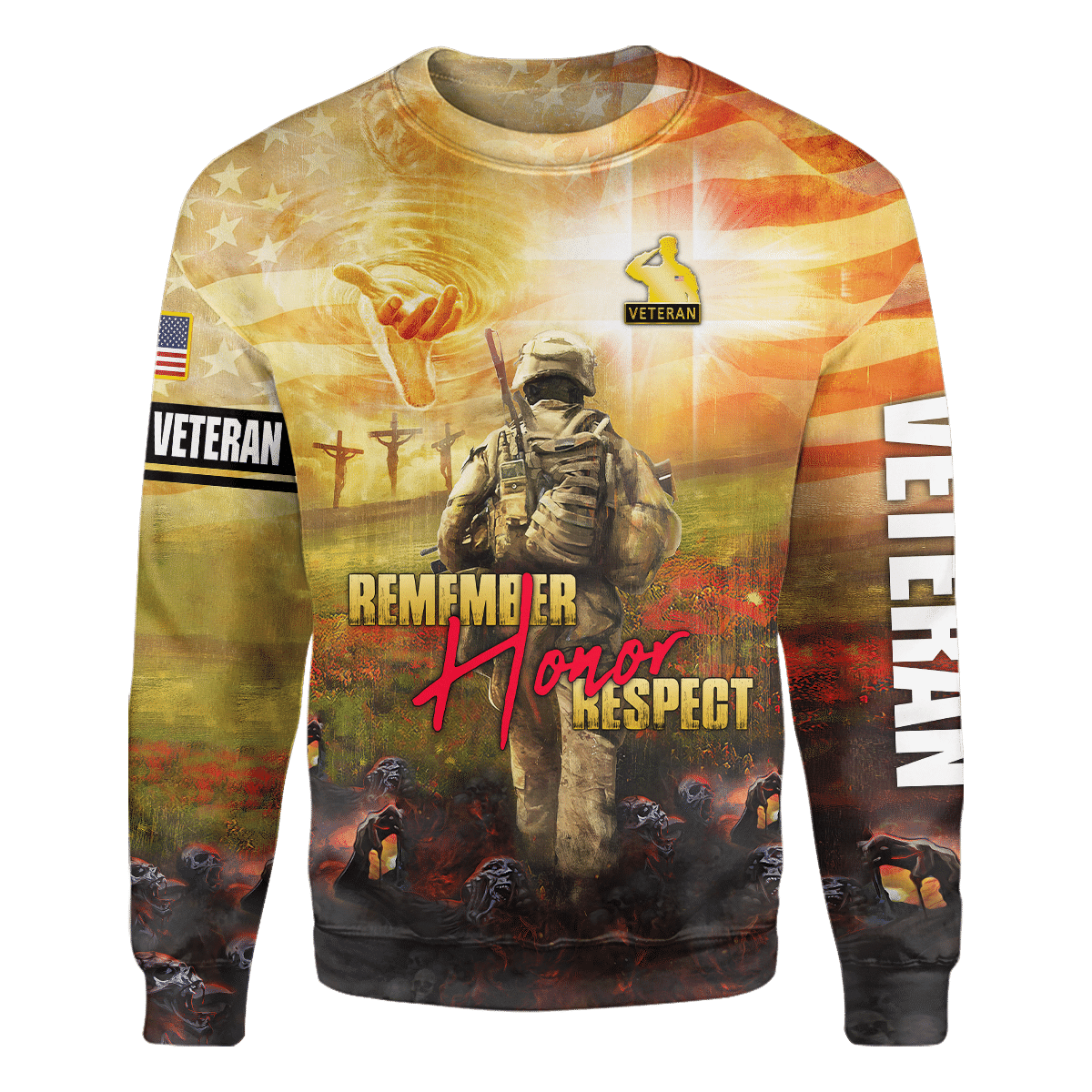 Remember - Honor - Respect - Unisex Polo Shirt - Short , Gifts for veterans, easychoo.com