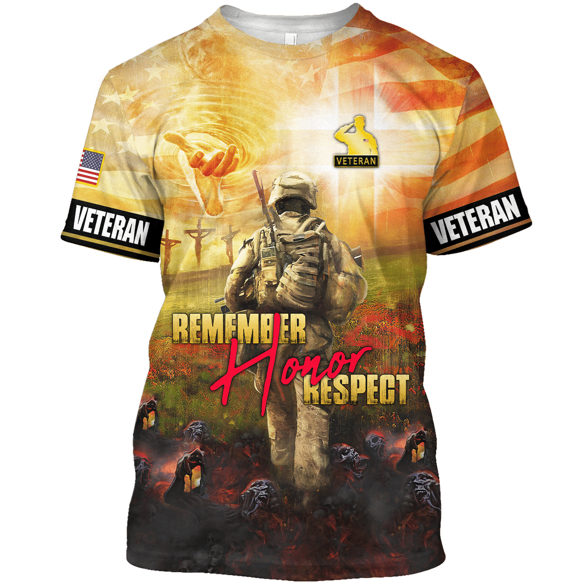 Remember - Honor - Respect - Unisex Polo Shirt - Short , Gifts for veterans, easychoo.com