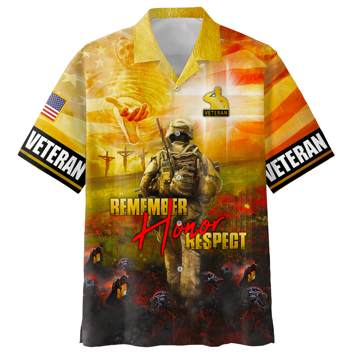 Remember - Honor - Respect - Unisex Polo Shirt - Short , Gifts for veterans, easychoo.com