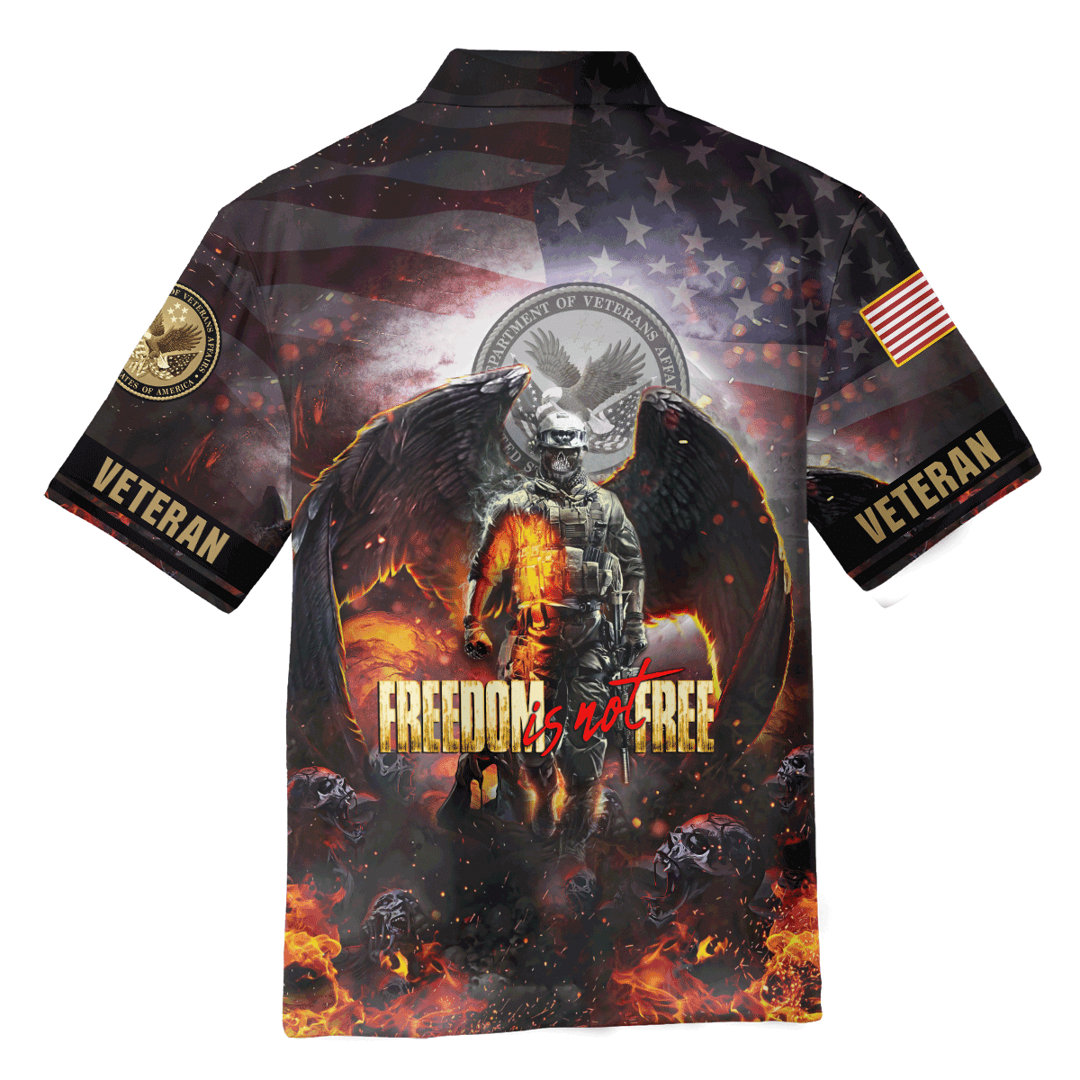 Freedom Is Not Free - Unisex Polo Shirt - Short , Gifts for veterans