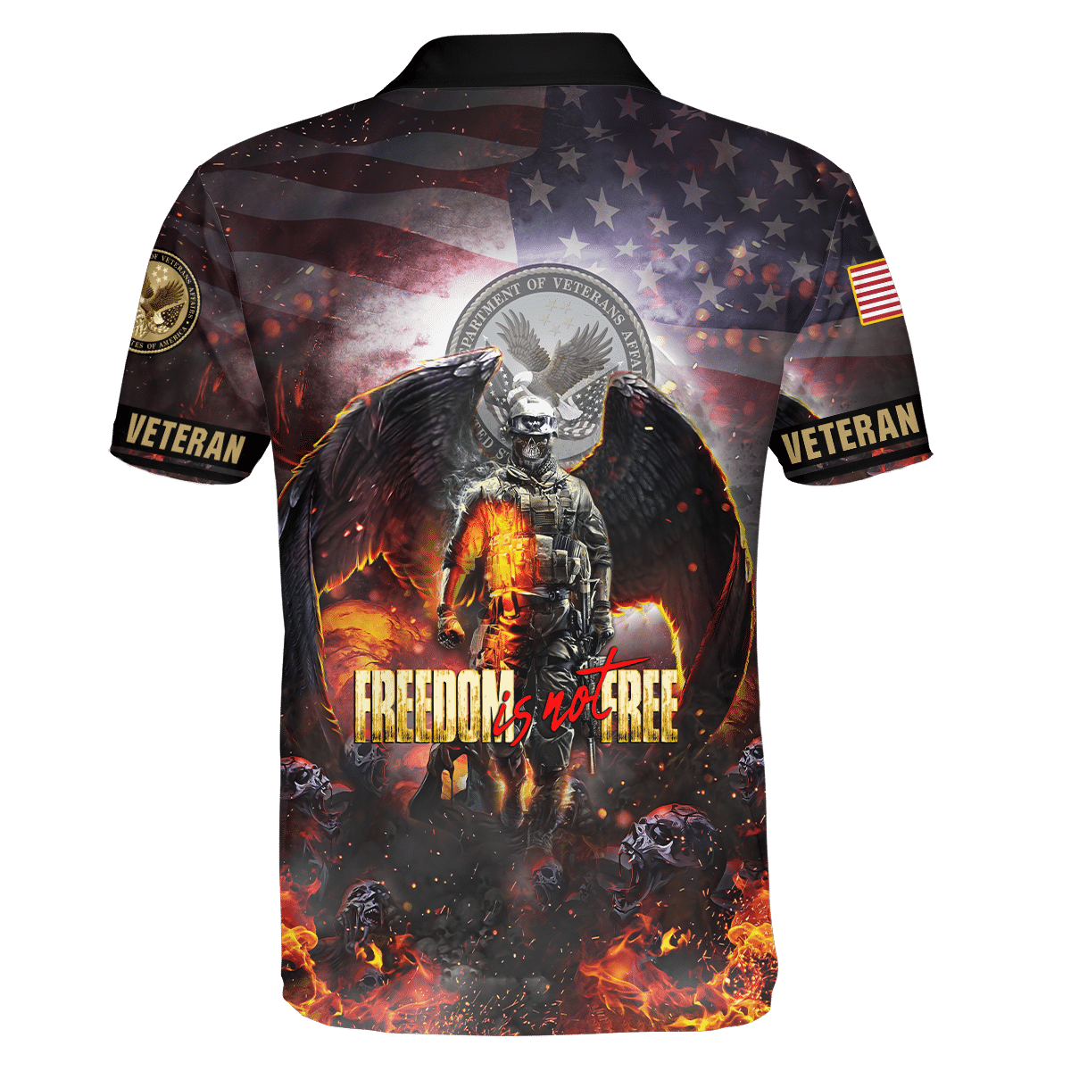 Freedom Is Not Free - Unisex Polo Shirt - Short , Gifts for veterans