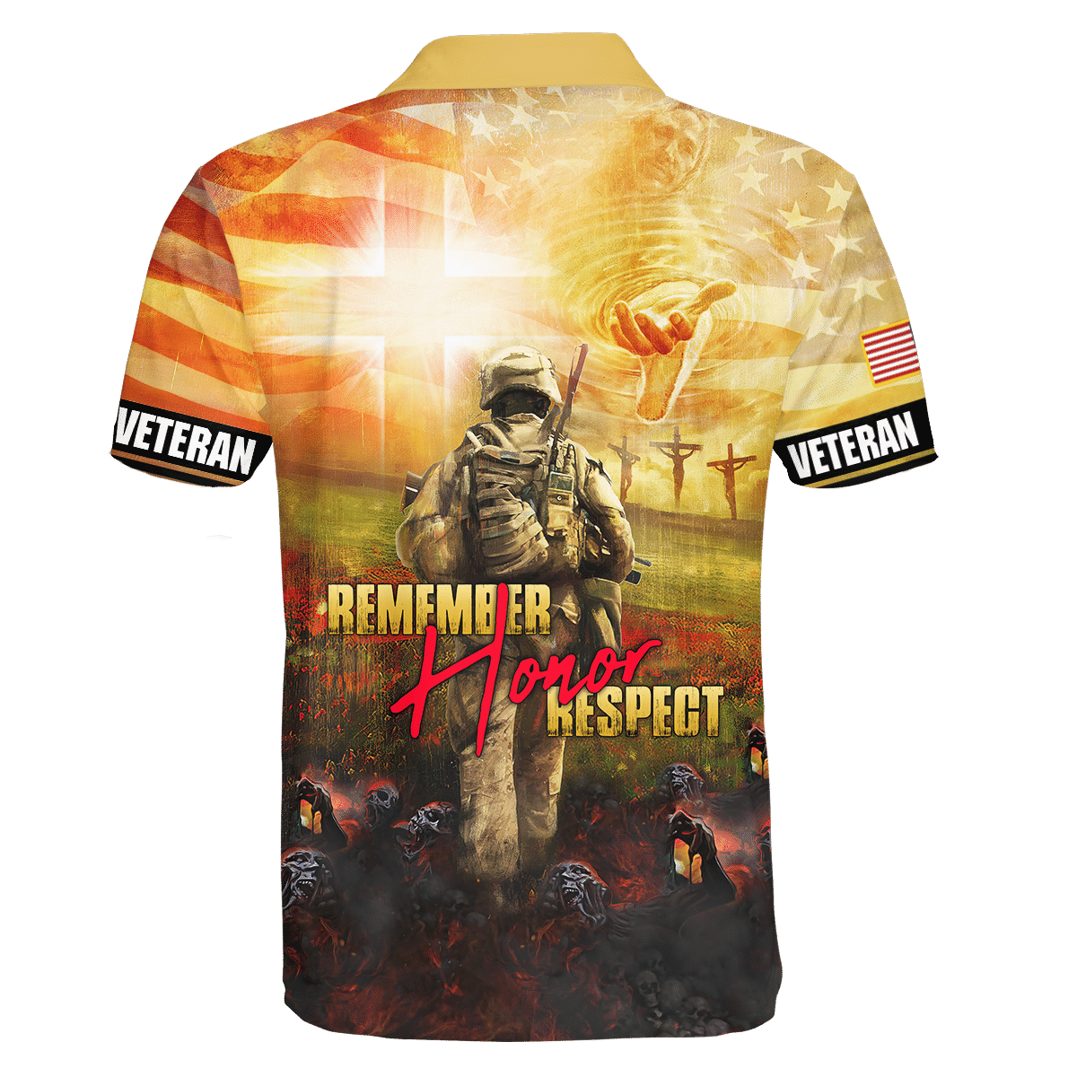 Remember - Honor - Respect - Unisex Polo Shirt - Short , Gifts for veterans, easychoo.com