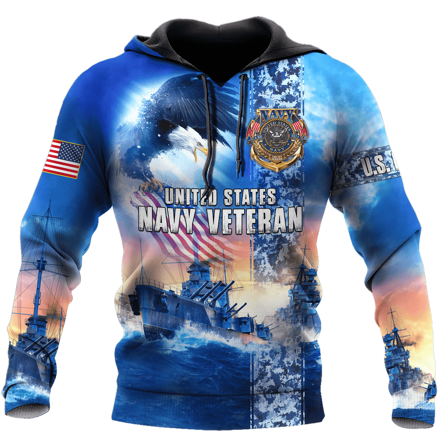 All Over Printed U.S Navy Veteran Unisex Shirts MON26072202- NA , Gifts for veterans