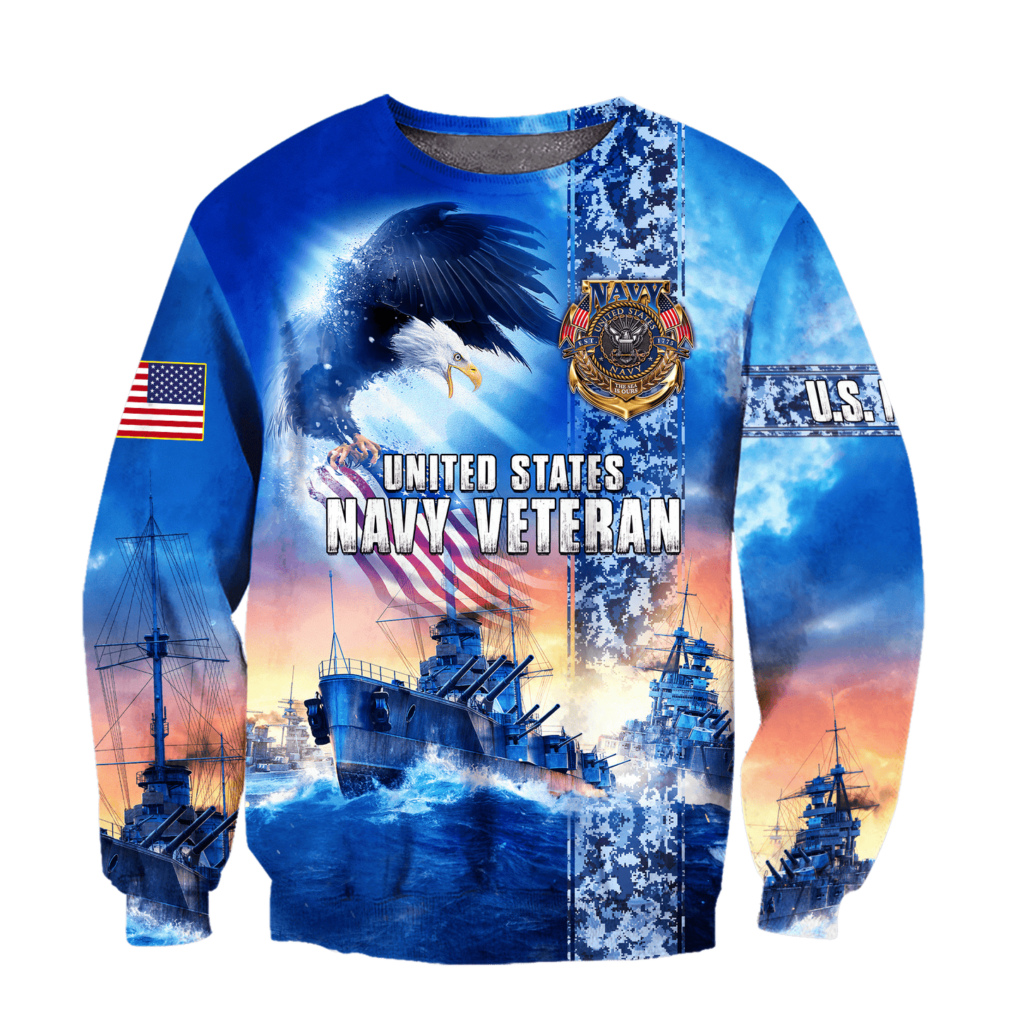 All Over Printed U.S Navy Veteran Unisex Shirts MON26072202- NA , Gifts for veterans