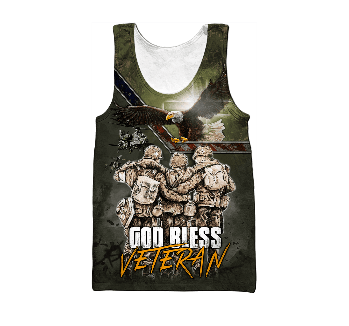 US Veteran - God Bless Veteran Eagle Solider Unisex Shirts MON12082201-VET , Gifts for veterans