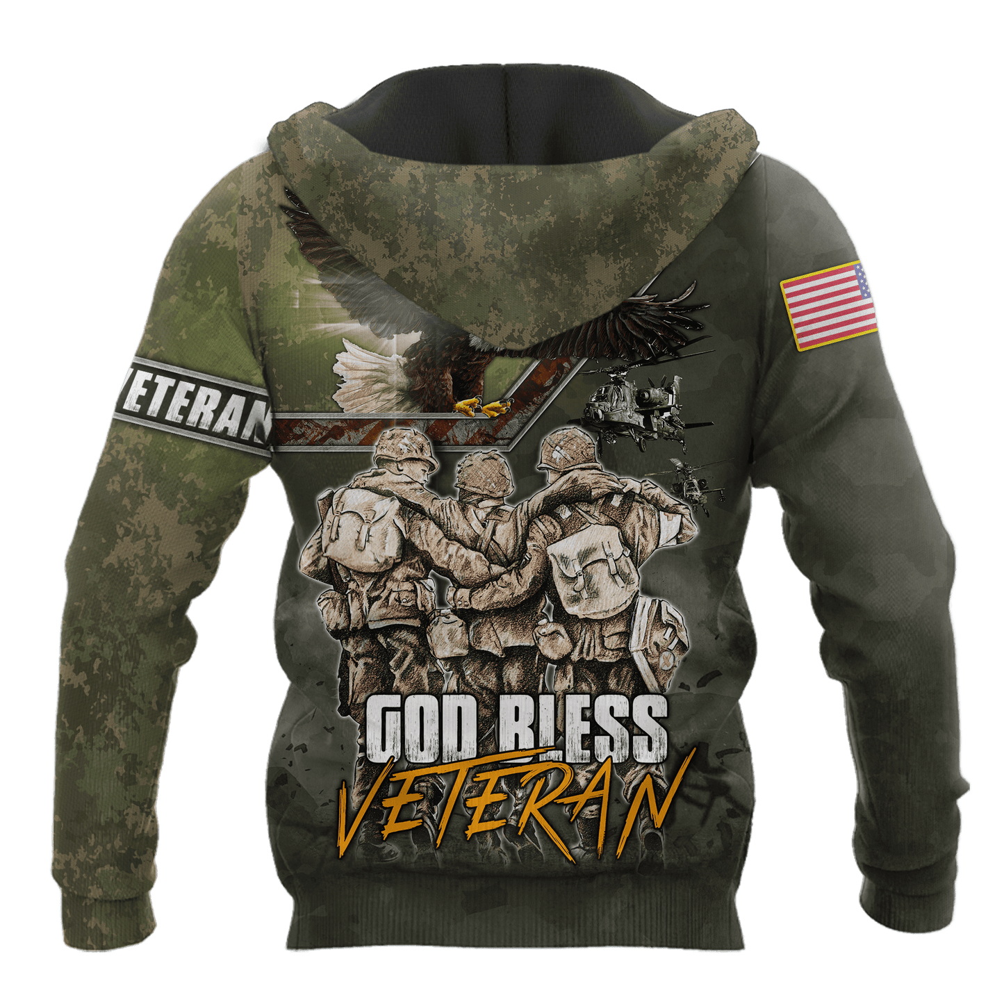 US Veteran - God Bless Veteran Eagle Solider Unisex Shirts MON12082201-VET , Gifts for veterans