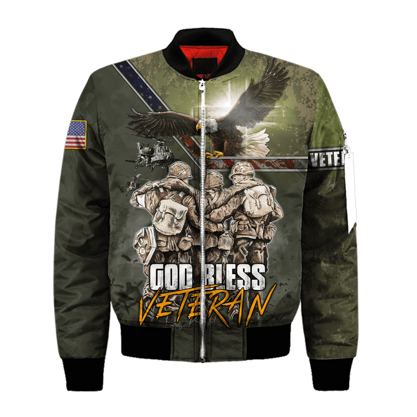 US Veteran - God Bless Veteran Eagle Solider Unisex Shirts MON12082201-VET , Gifts for veterans