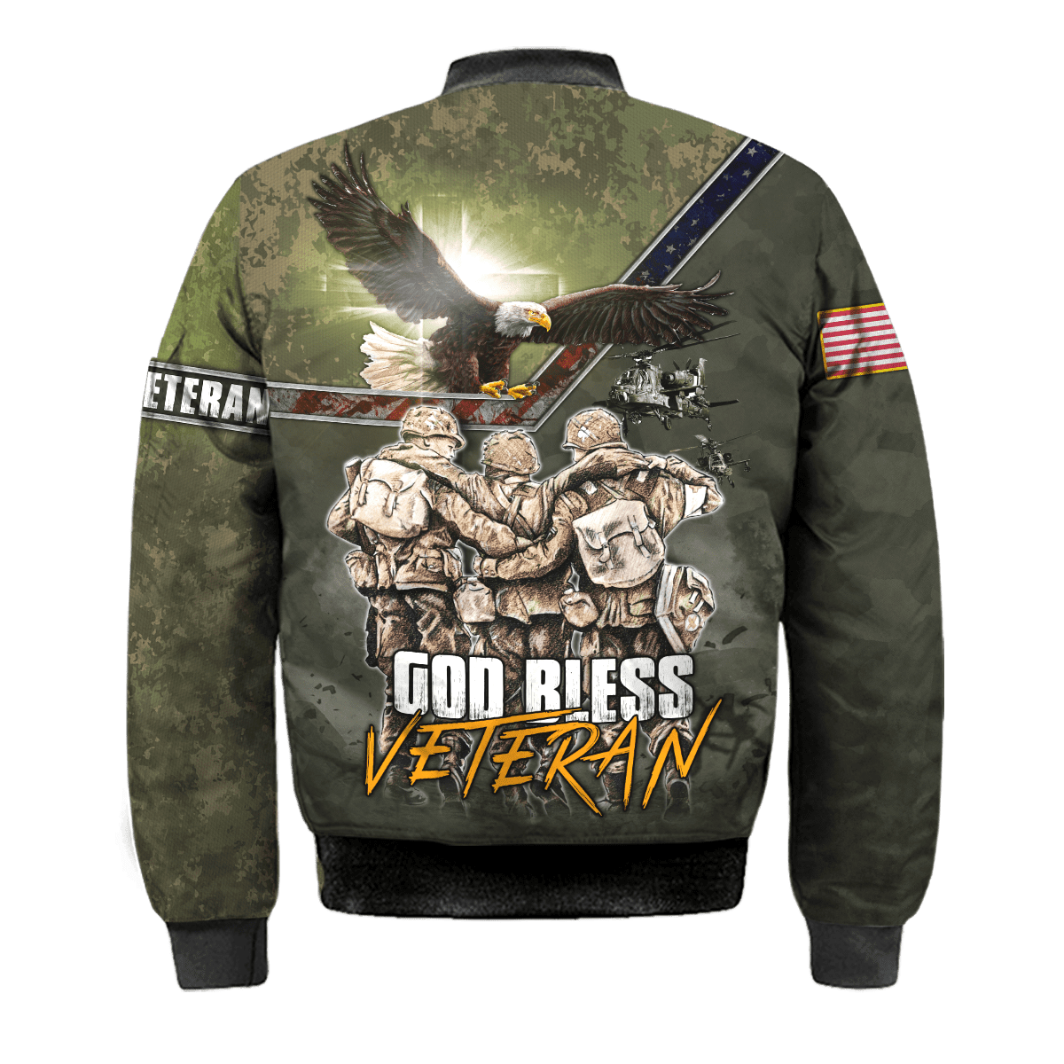 US Veteran - God Bless Veteran Eagle Solider Unisex Shirts MON12082201-VET , Gifts for veterans