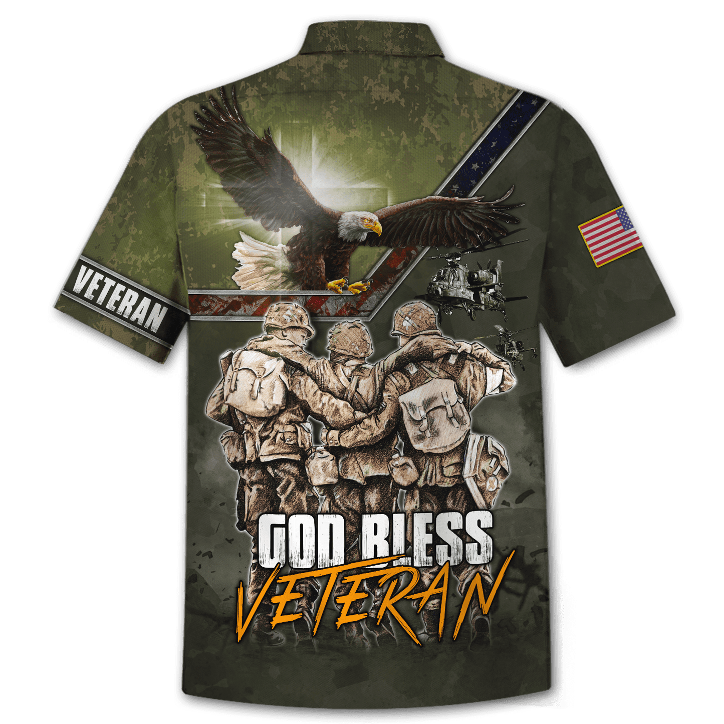 US Veteran - God Bless Veteran Eagle Solider Unisex Shirts MON12082201-VET , Gifts for veterans