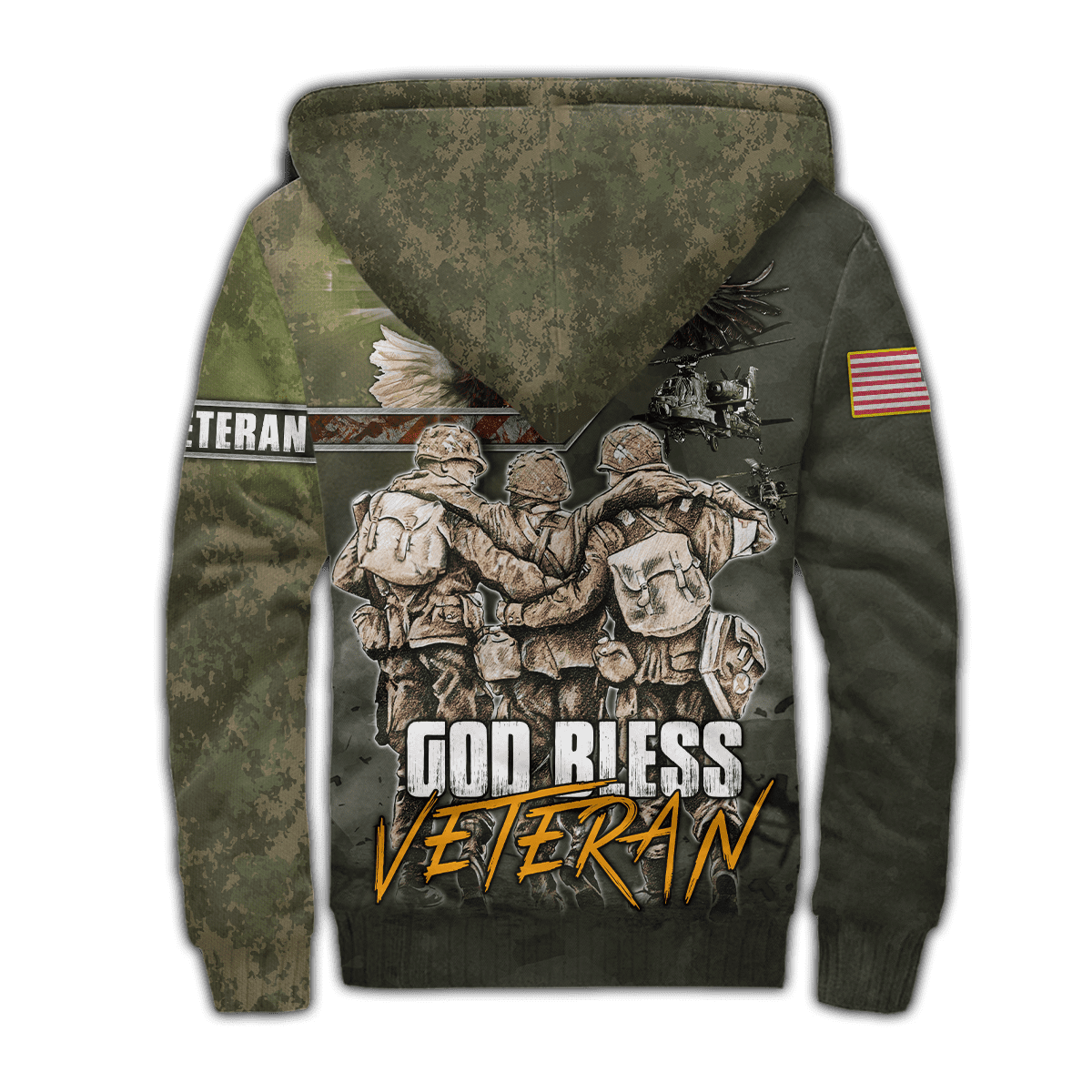 US Veteran - God Bless Veteran Eagle Solider Unisex Shirts MON12082201-VET , Gifts for veterans