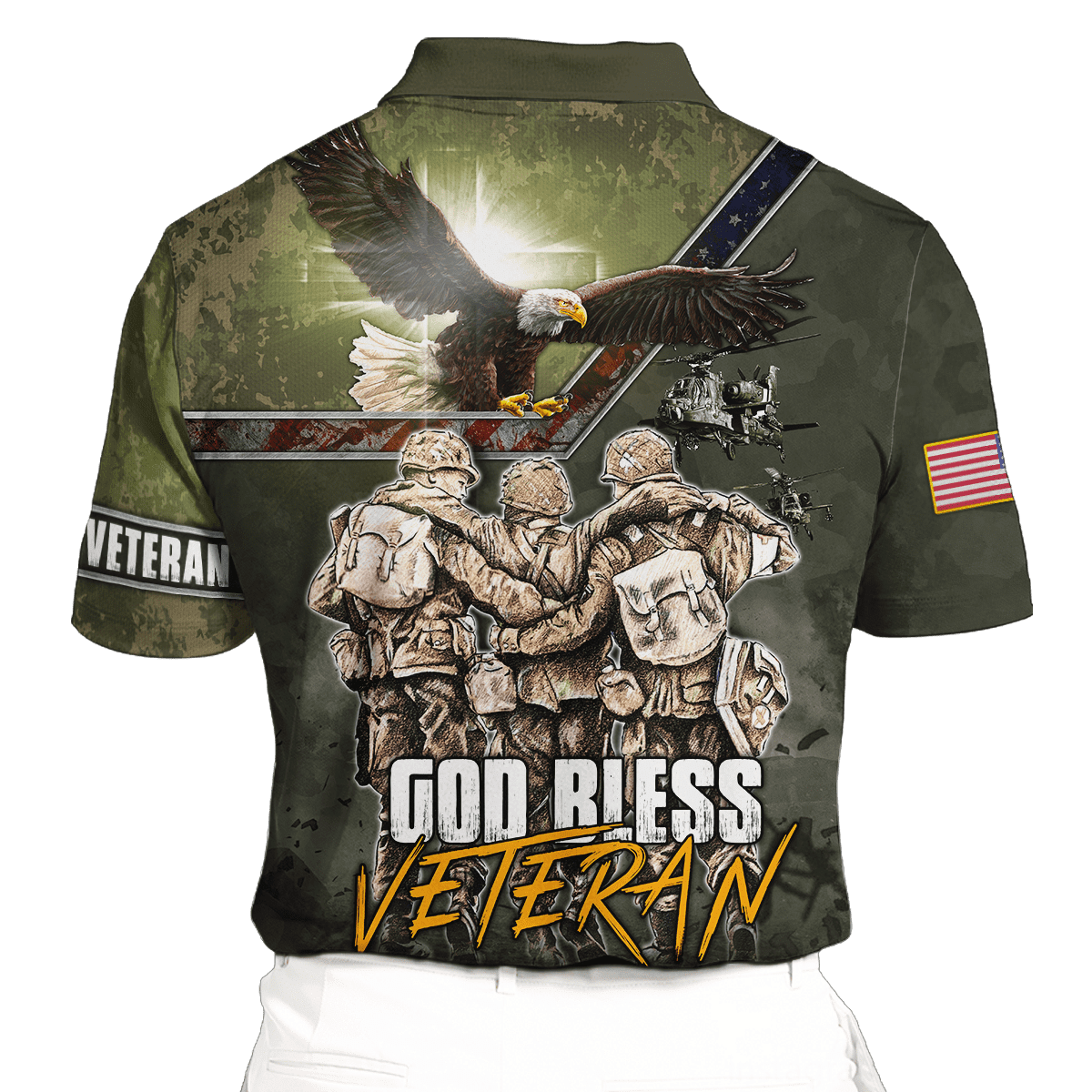 US Veteran - God Bless Veteran Eagle Solider Unisex Shirts MON12082201-VET , Gifts for veterans
