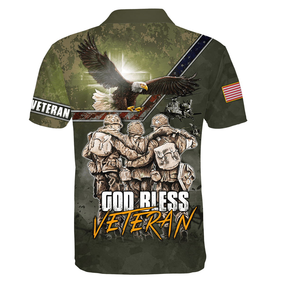 US Veteran - God Bless Veteran Eagle Solider Unisex Shirts MON12082201-VET , Gifts for veterans