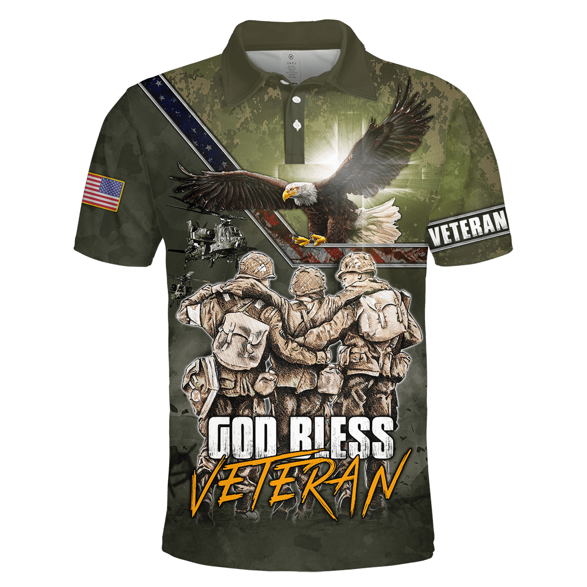 US Veteran - God Bless Veteran Eagle Solider Unisex Shirts MON12082201-VET , Gifts for veterans