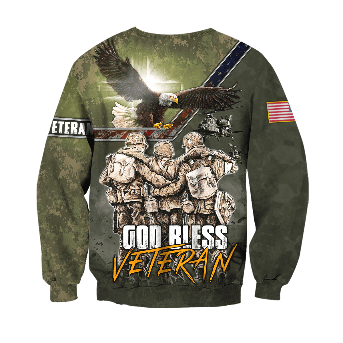 US Veteran - God Bless Veteran Eagle Solider Unisex Shirts MON12082201-VET , Gifts for veterans