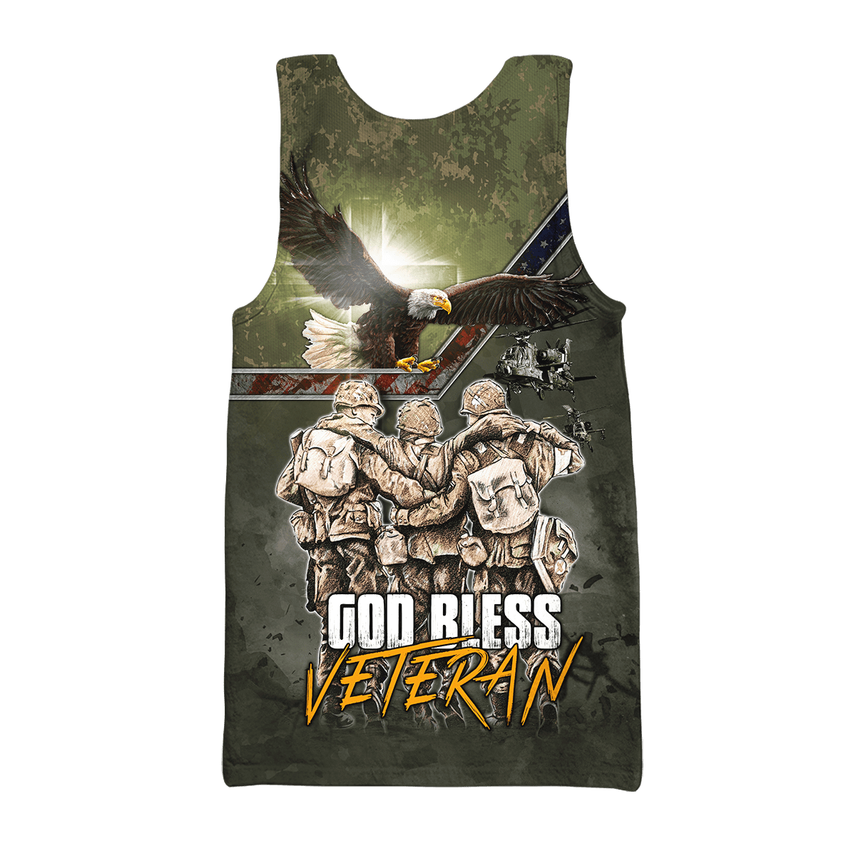 US Veteran - God Bless Veteran Eagle Solider Unisex Shirts MON12082201-VET , Gifts for veterans
