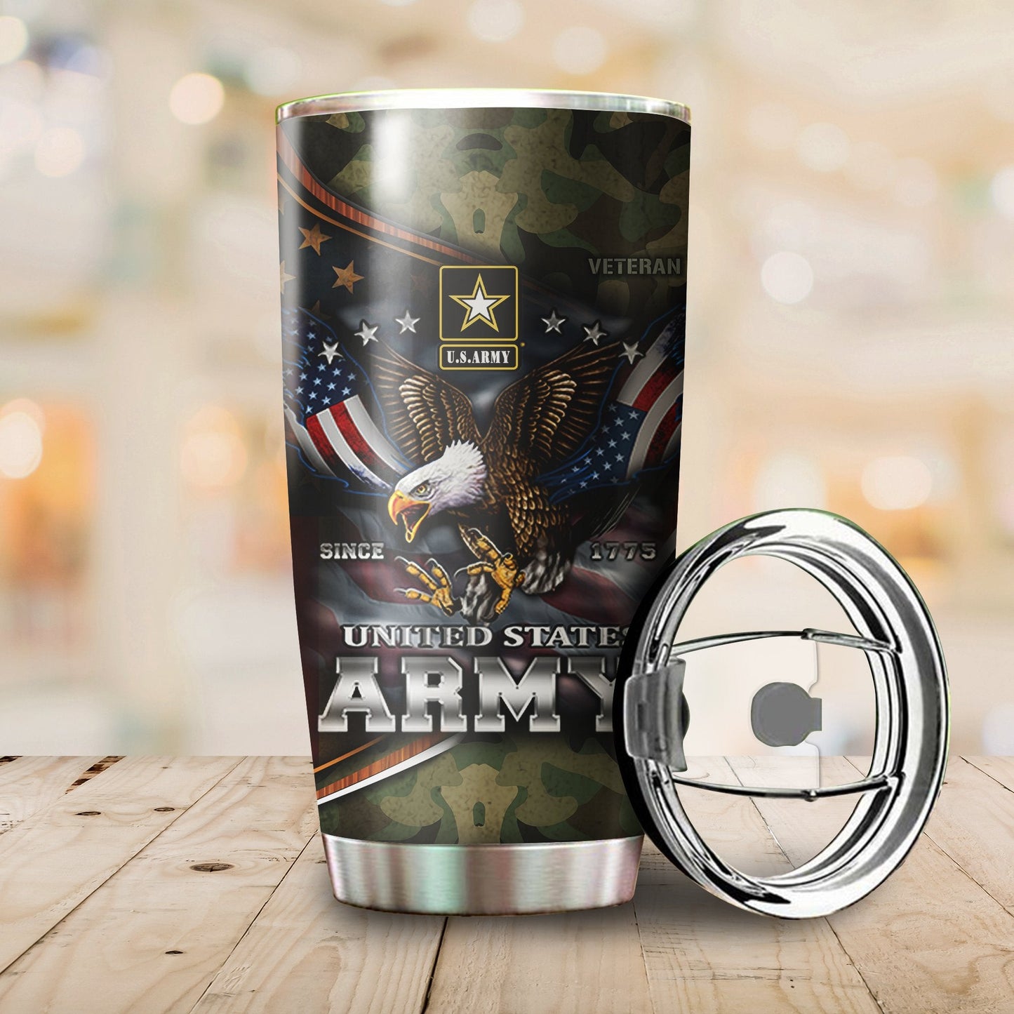 Us Army Since Eagle With American Flag Wings Stainless Steel Tumbler Proud Military_6682 , Gifts for veterans, easychoo.com