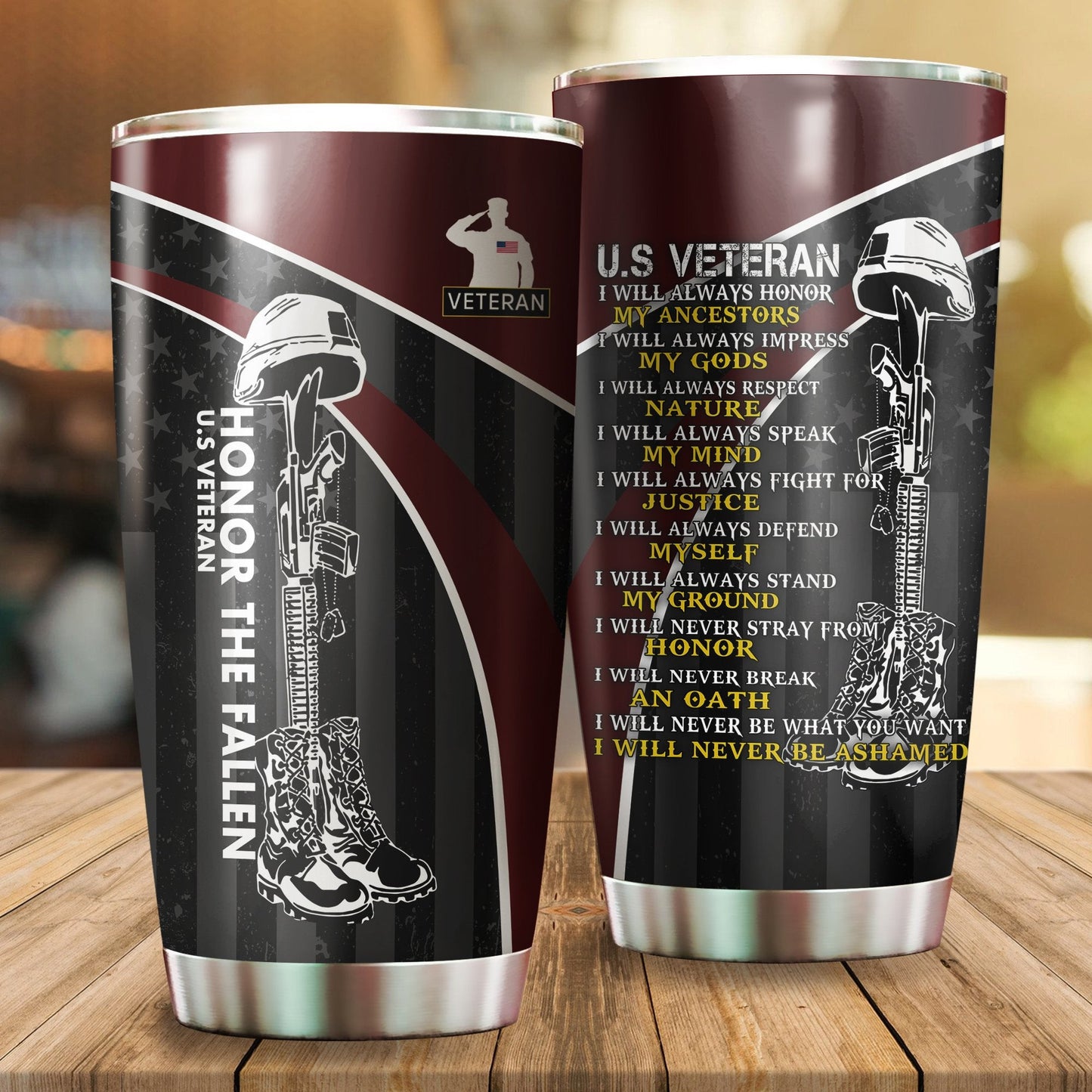 Veteran Honor The Fallen I Will Stainless Steel Tumbler Proud Military , Gifts for veterans