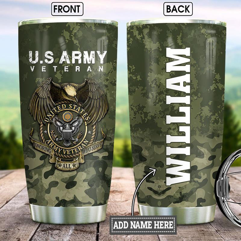 Personalized Veteran Stainless Steel Tumbler JUL21009 , Gifts for veterans