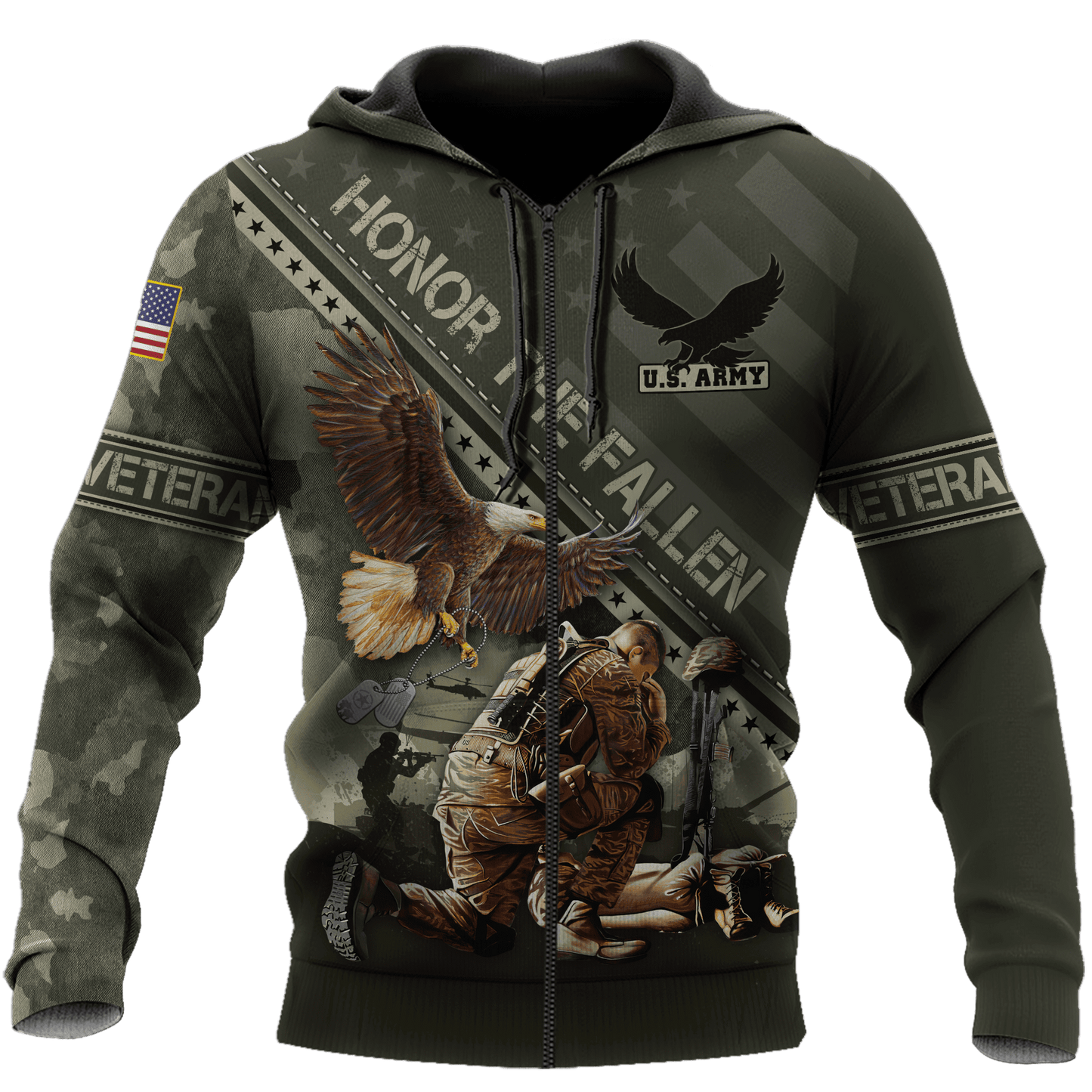 Eagle US Army Veteran 3D All Over Printed Unisex Shirts MH04082201 - AM , Gifts for veterans