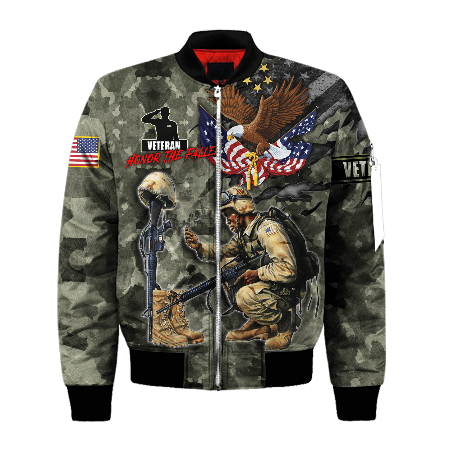 Honor The Fallen - Eagle U.S Veteran Unisex Shirts MON05082201-VET , Gifts for veterans