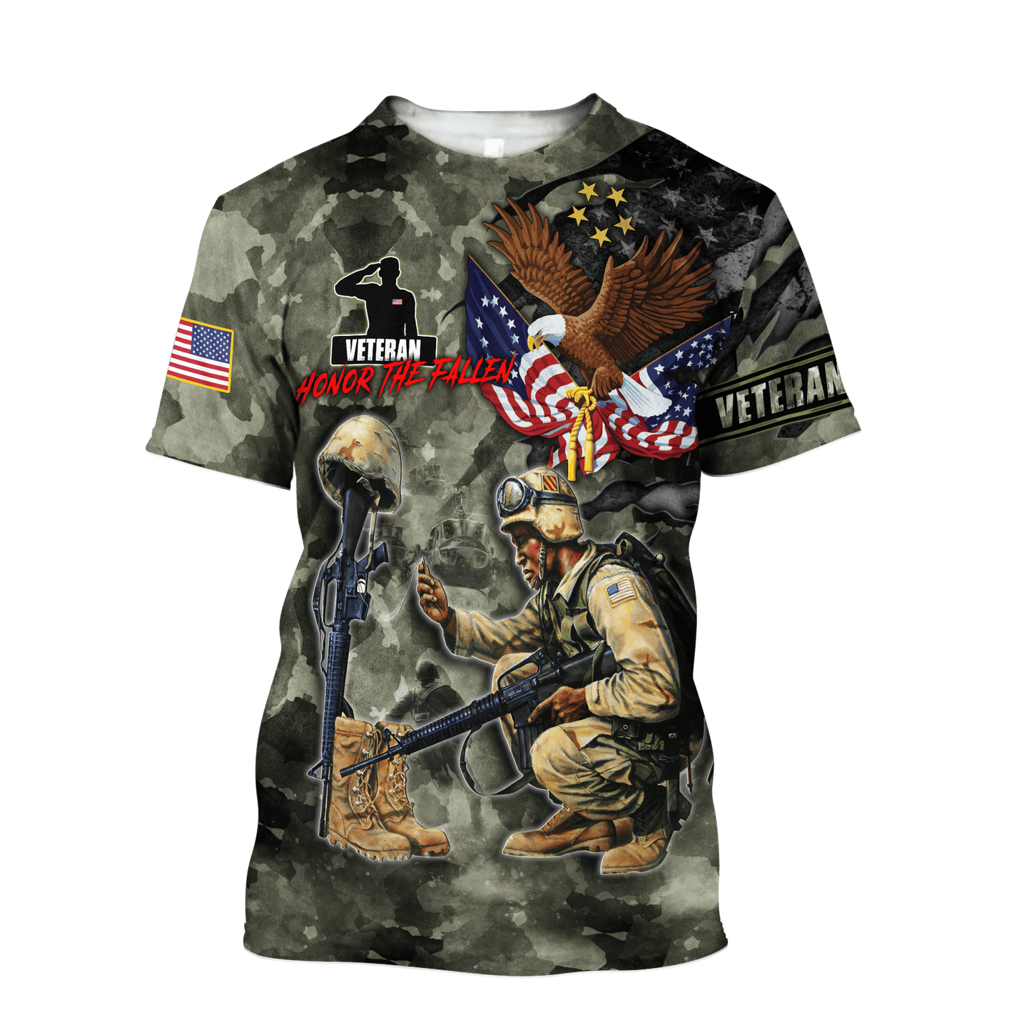 Honor The Fallen - Eagle U.S Veteran Unisex Shirts MON05082201-VET , Gifts for veterans