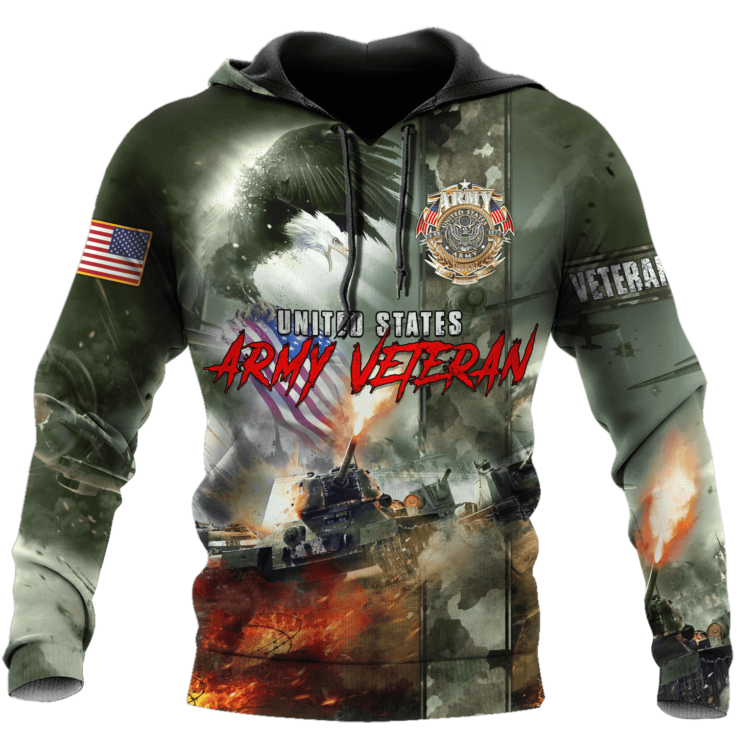 U.S Army Veteran Eagle Unisex Shirts MON08082202-AM , Gifts for veterans