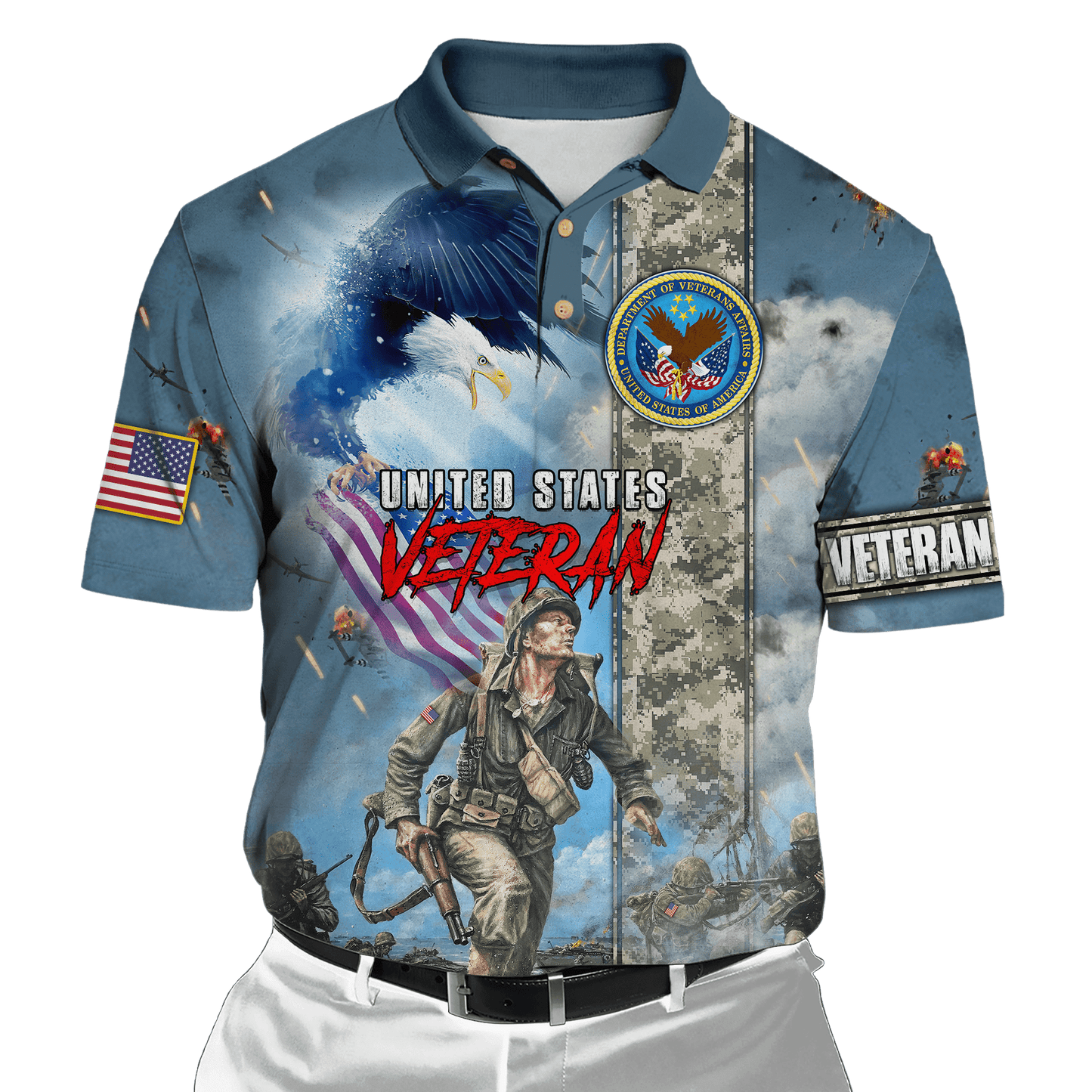 Apparel VETERAN POLO SHIRT - MON08082203-VET , Gifts for veterans