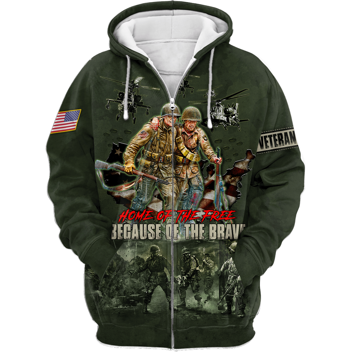 US Veteran - Home Of The Free Because Of The Brave Unisex Shirts MON10082201-VET , Gifts for veterans