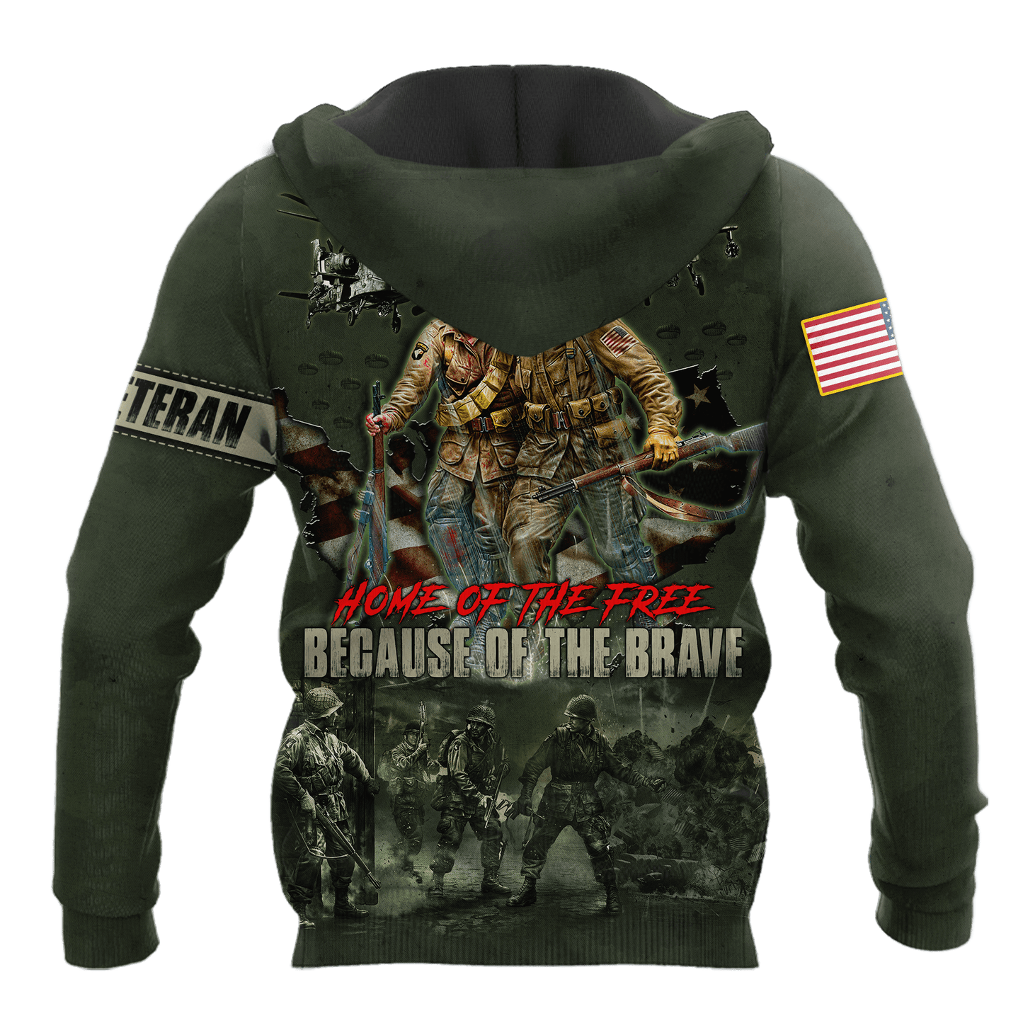 US Veteran - Home Of The Free Because Of The Brave Unisex Shirts MON10082201-VET , Gifts for veterans