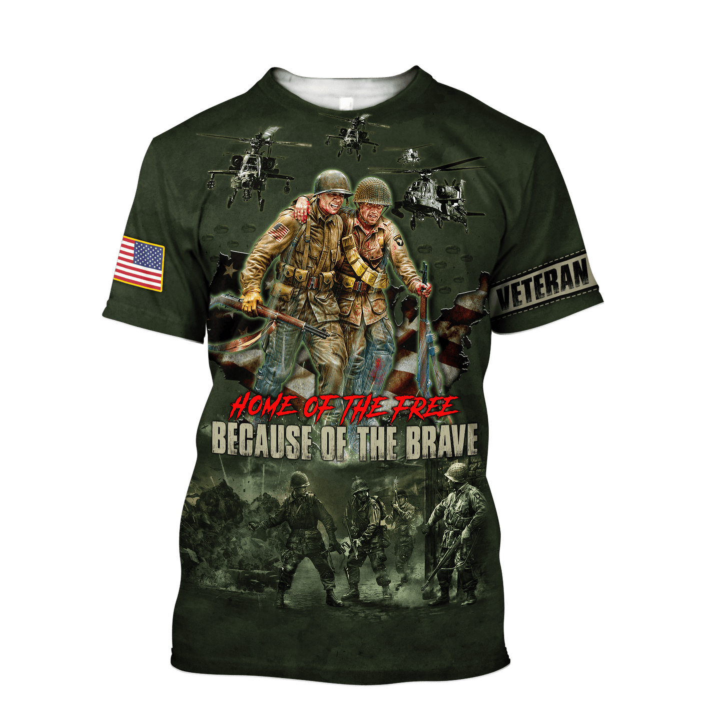 US Veteran - Home Of The Free Because Of The Brave Unisex Shirts MON10082201-VET , Gifts for veterans