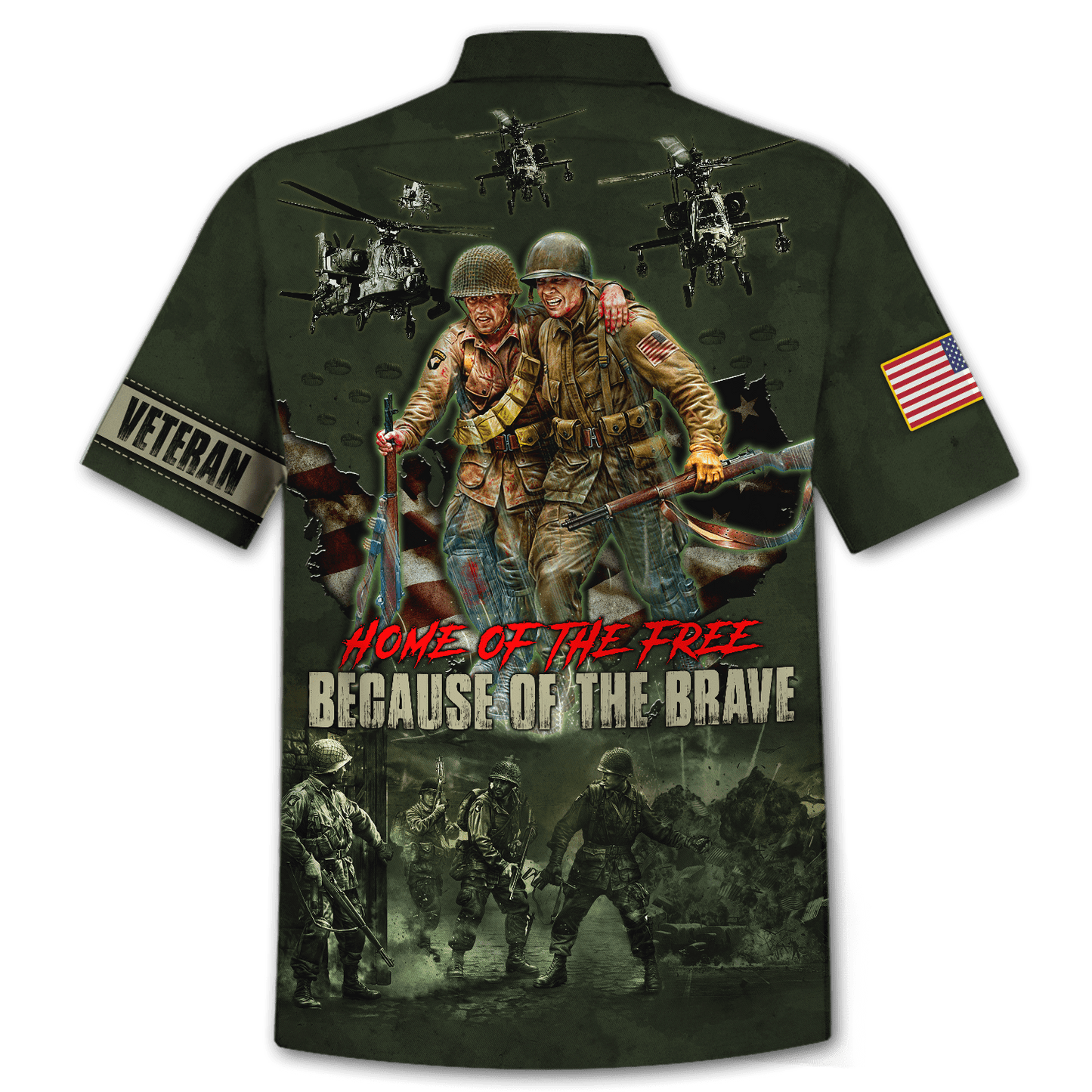 US Veteran - Home Of The Free Because Of The Brave Unisex Shirts MON10082201-VET , Gifts for veterans