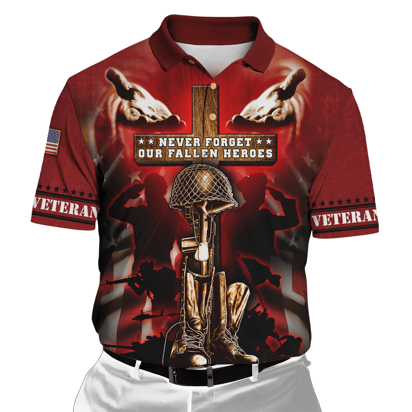 US Veteran - Never Forger Our Fallen Heroes 3D All Over Printed Unisex Shirts MH18082201 - VET , Gifts for veterans
