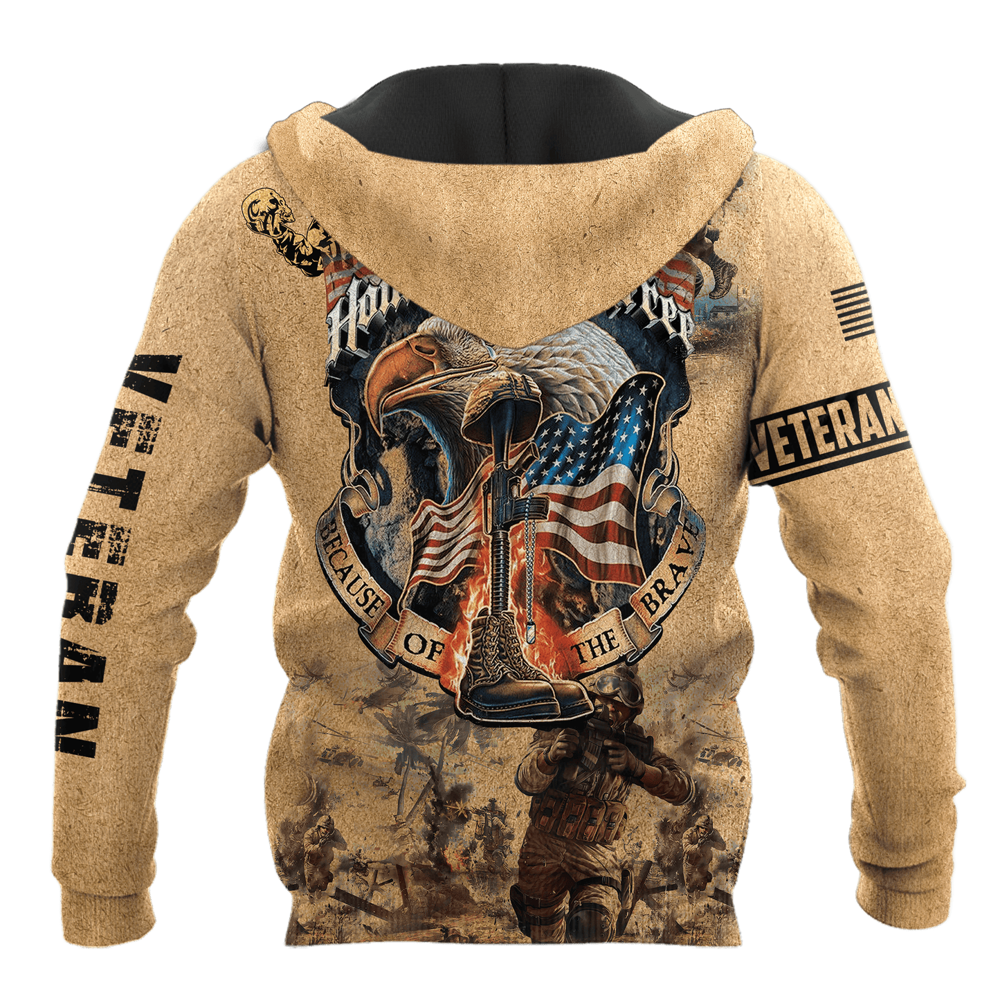 Home Of The Free - Because Of The Brave - Us Veteran - Unisex Zip Hoodie , Gifts for veterans, easychoo.com