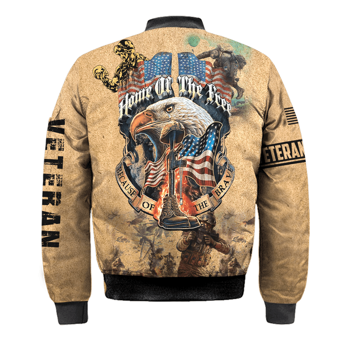Home Of The Free - Because Of The Brave - Us Veteran - Unisex Zip Hoodie , Gifts for veterans, easychoo.com