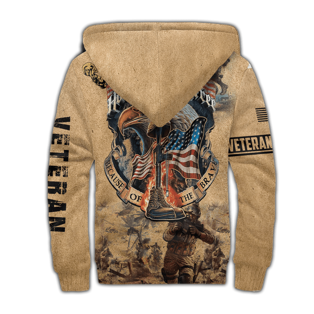 Home Of The Free - Because Of The Brave - Us Veteran - Unisex Zip Hoodie , Gifts for veterans, easychoo.com