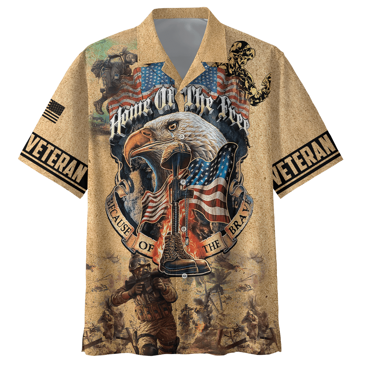 Home Of The Free - Because Of The Brave - Us Veteran - Unisex Zip Hoodie , Gifts for veterans, easychoo.com