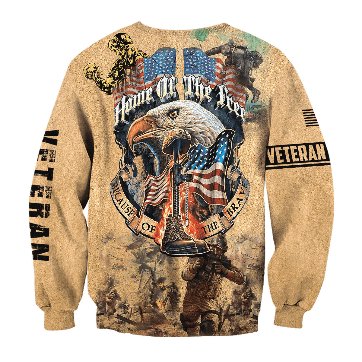 Home Of The Free - Because Of The Brave - Us Veteran - Unisex Zip Hoodie , Gifts for veterans, easychoo.com