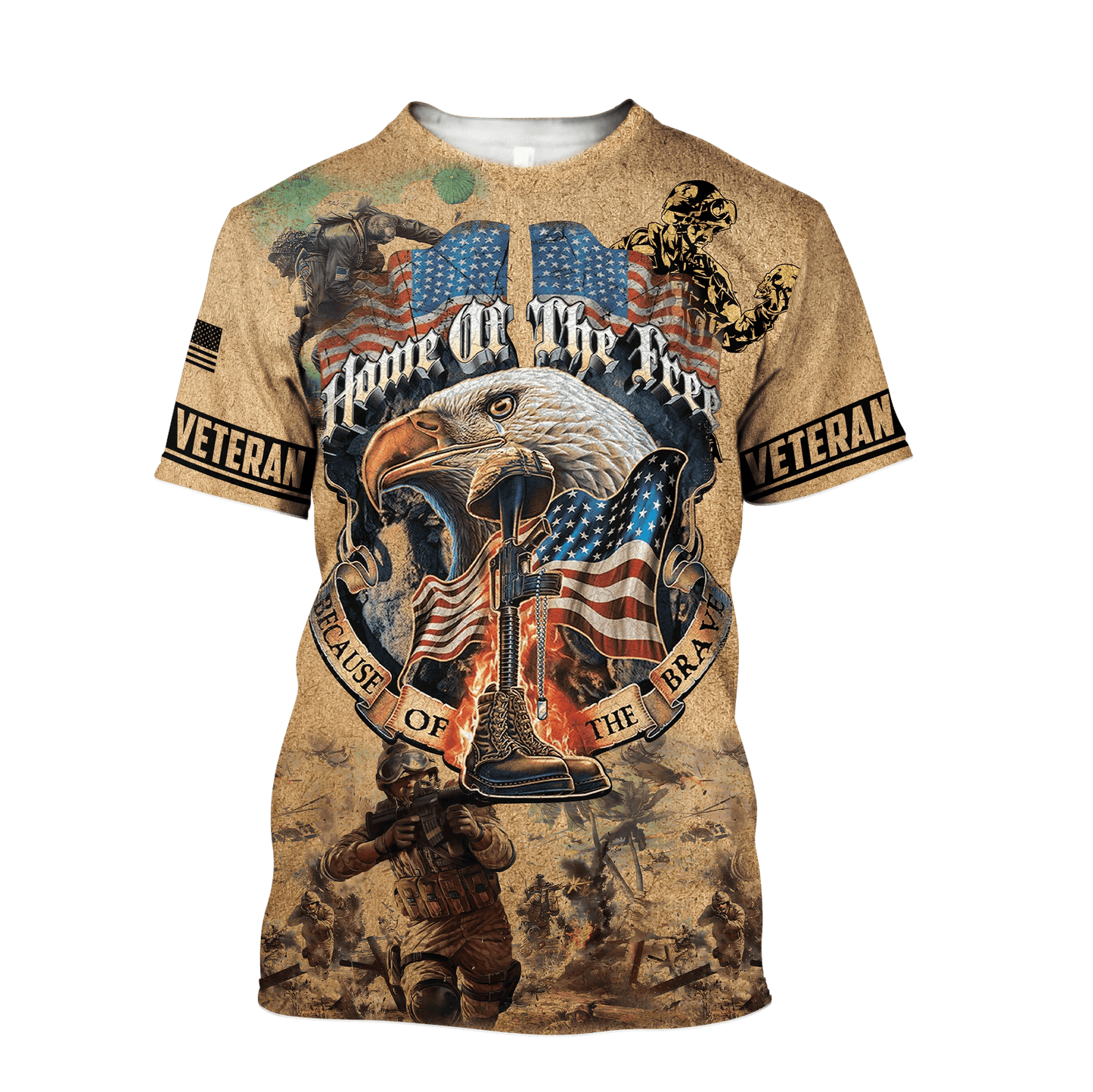 Home Of The Free - Because Of The Brave - Us Veteran - Unisex Zip Hoodie , Gifts for veterans, easychoo.com