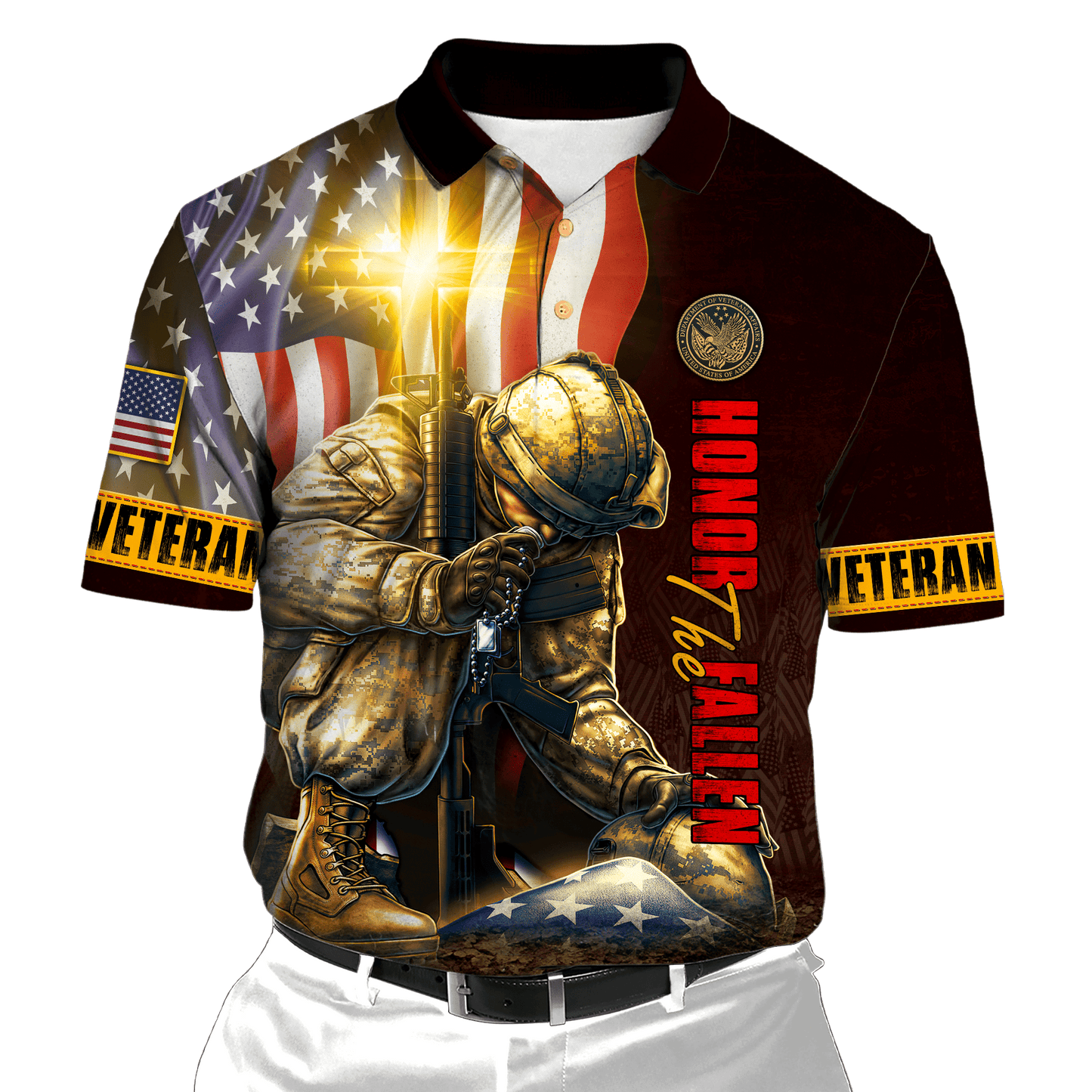 US Veteran - American Flag Honor The Fallen Unisex Shirts MON04102202-VET , Gifts for veterans