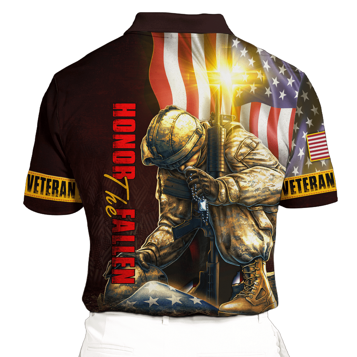 US Veteran - American Flag Honor The Fallen Unisex Shirts MON04102202-VET , Gifts for veterans