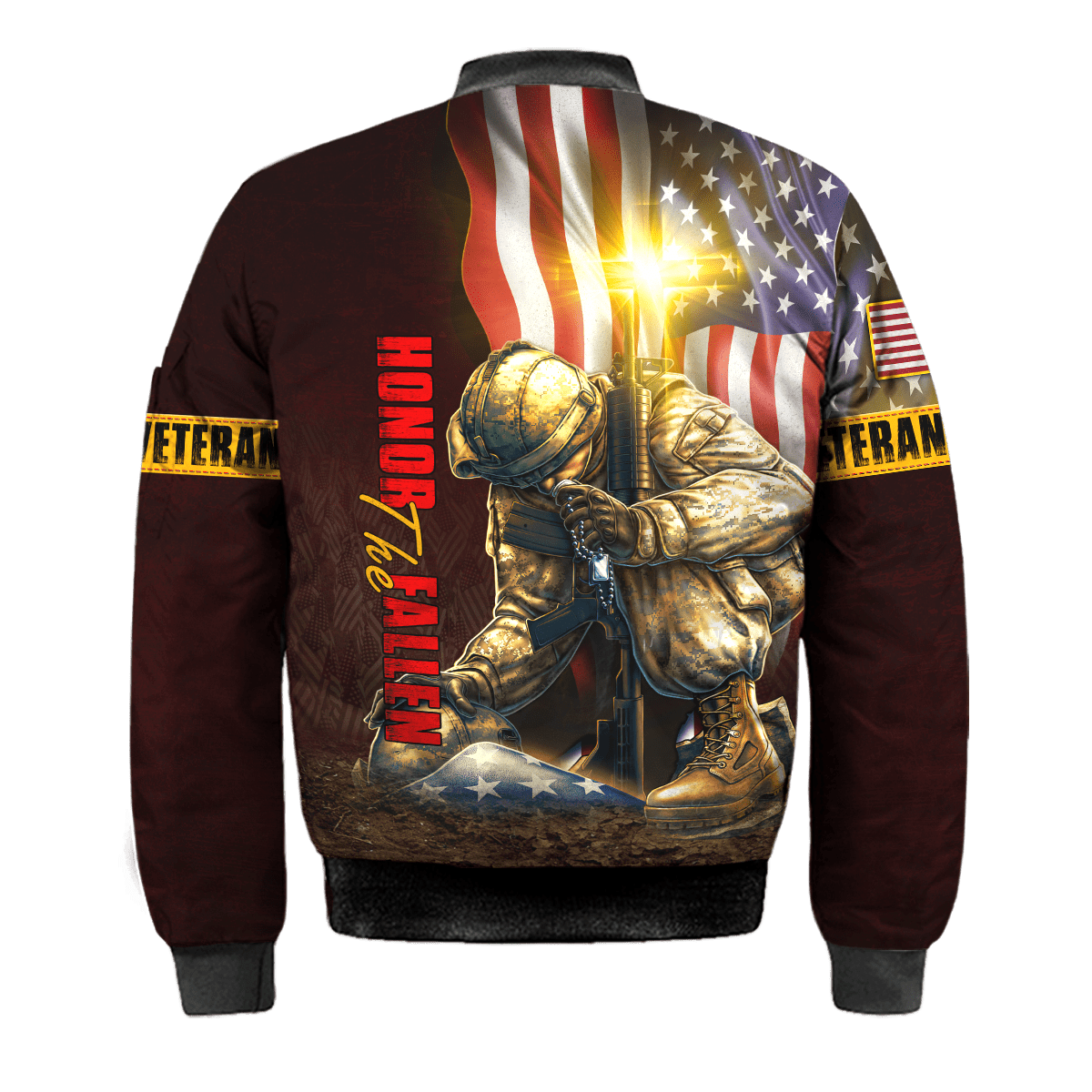 US Veteran - American Flag Honor The Fallen Unisex Shirts MON04102202-VET , Gifts for veterans