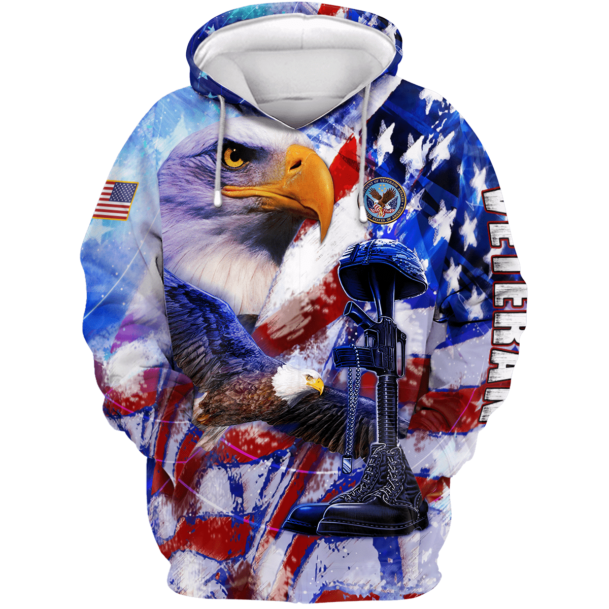 US Veteran - Eagles American Flag Unisex Shirts MON05102202-VET , Gifts for veterans