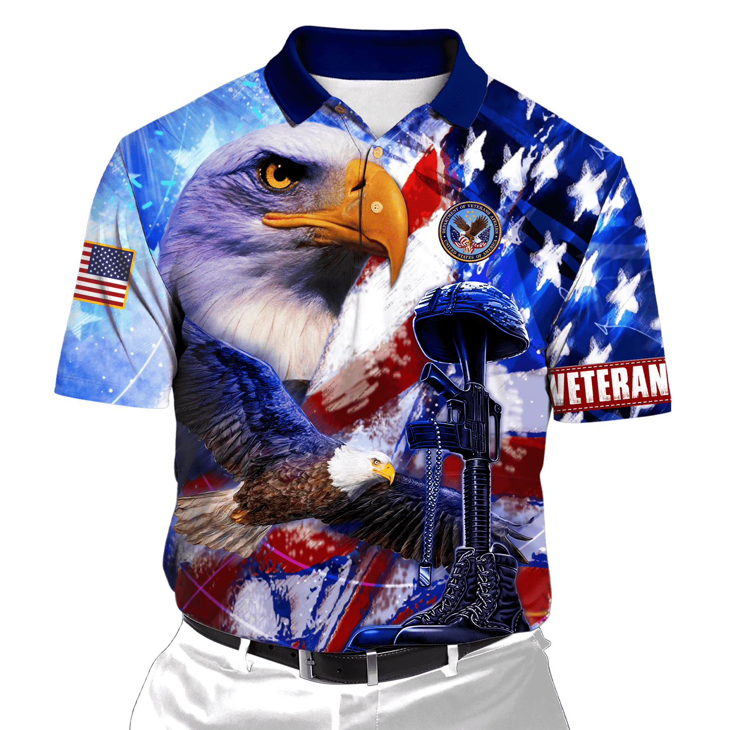 US Veteran - Eagles American Flag Unisex Shirts MON05102202-VET , Gifts for veterans