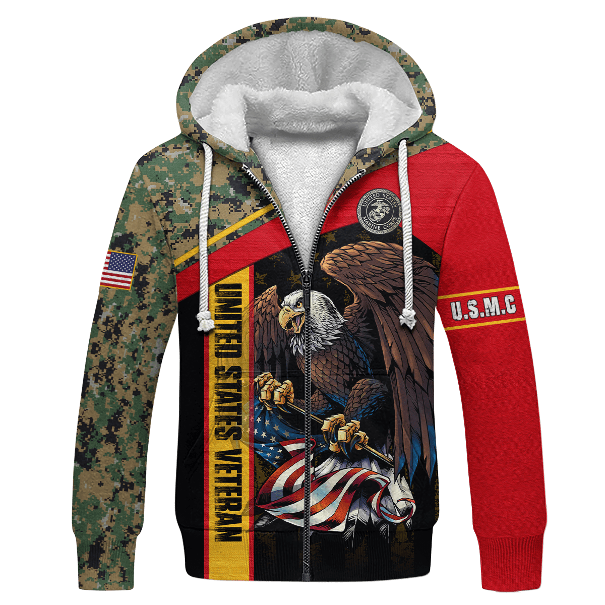 US Marine - American Bald Eagle Flag Unisex Shirts MON04112204-MC , Gifts for veterans, easychoo.com