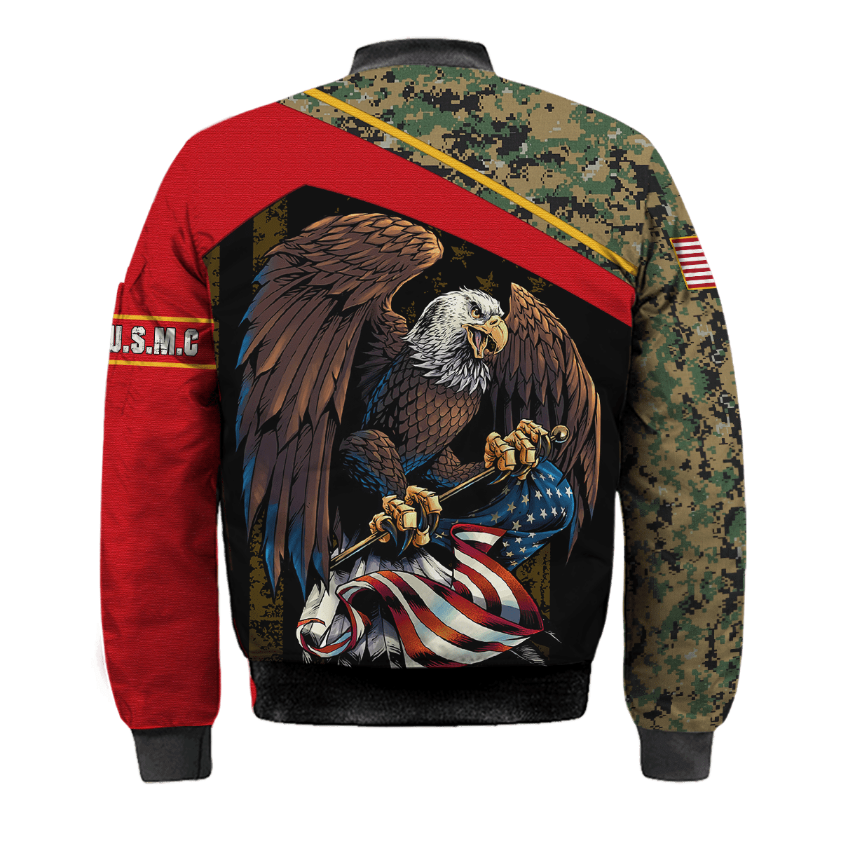 US Marine - American Bald Eagle Flag Unisex Shirts MON04112204-MC , Gifts for veterans, easychoo.com