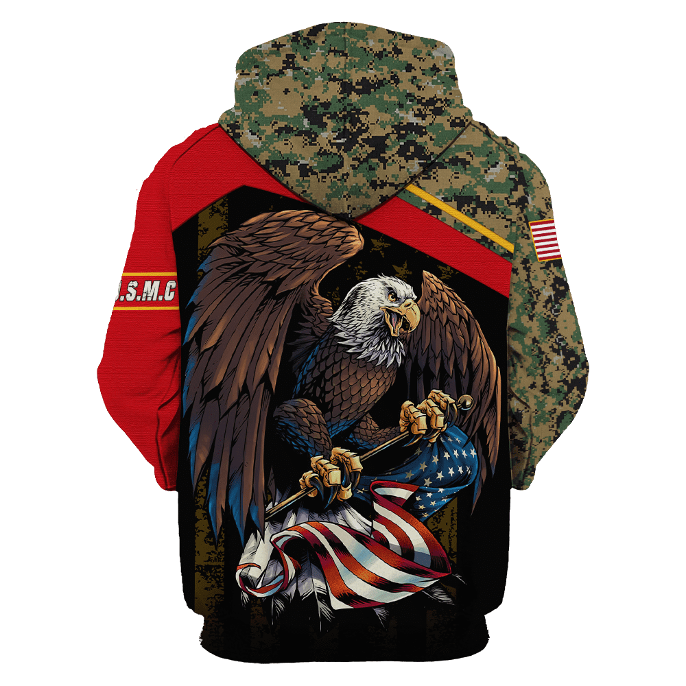 US Marine - American Bald Eagle Flag Unisex Shirts MON04112204-MC , Gifts for veterans, easychoo.com