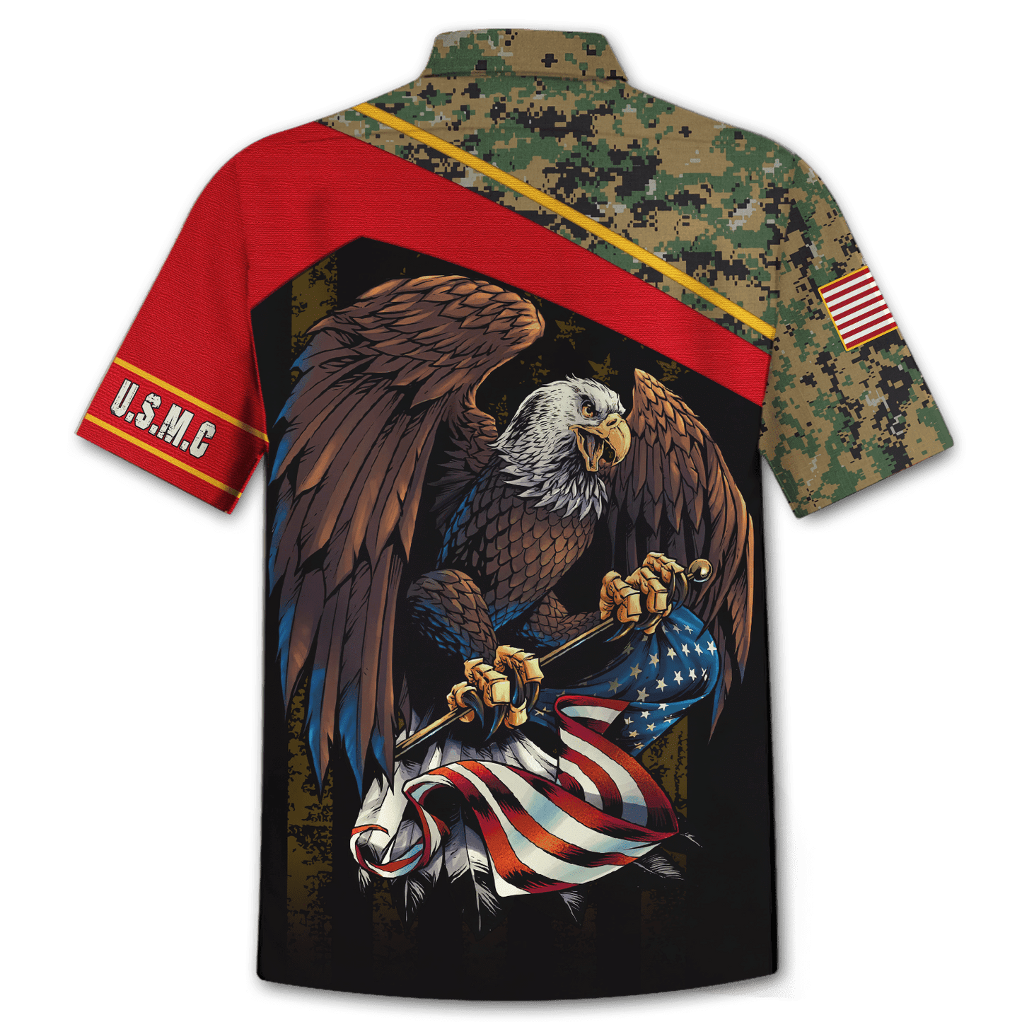 US Marine - American Bald Eagle Flag Unisex Shirts MON04112204-MC , Gifts for veterans, easychoo.com